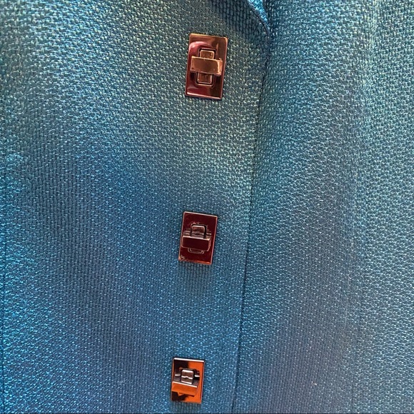 Tahari Arthur S Levine Teal Blazer - Picture 5 of 10